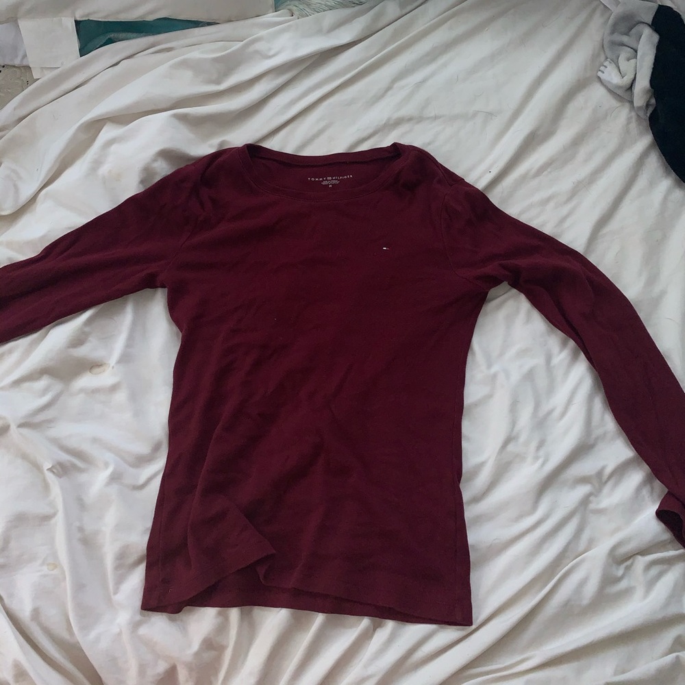 red tommy hilfiger long sleeve